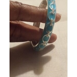 Turquoise Enameled Bangle Bracelet